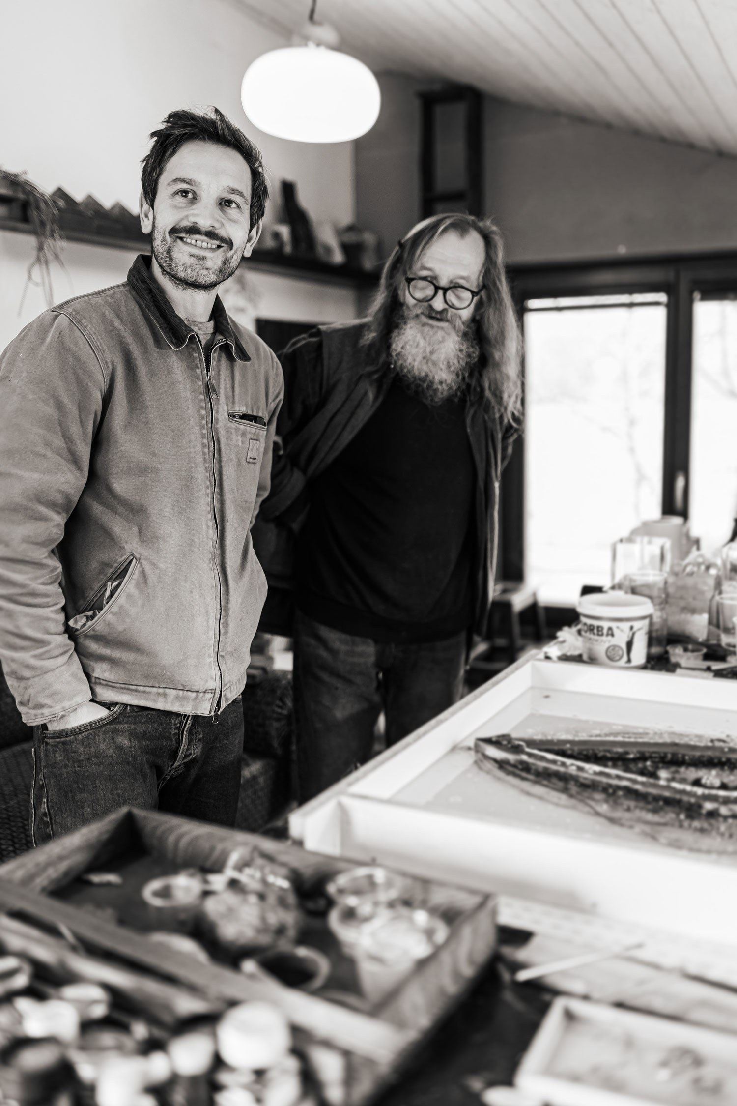 The men of the Vacek family, who look after the technical side of Sféra